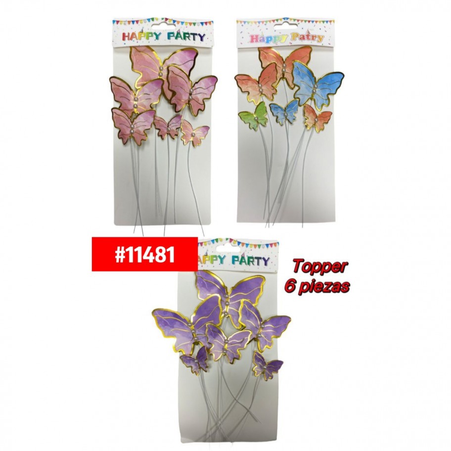 TOPPER DE MARIPOSAS 6uds #11481 P.U