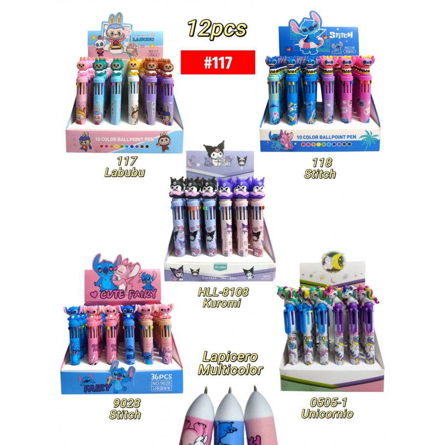 LAPICERO MULTICOLOR 12uds #117