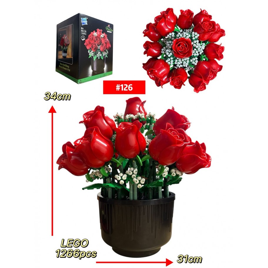 LEGO MACETA CON ROSAS #126