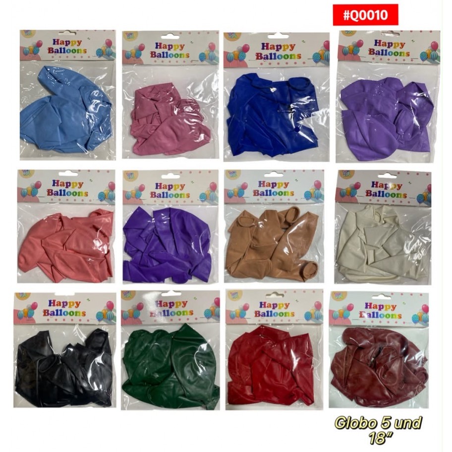 GLOBO MATTE 18" 5uds #Q0010