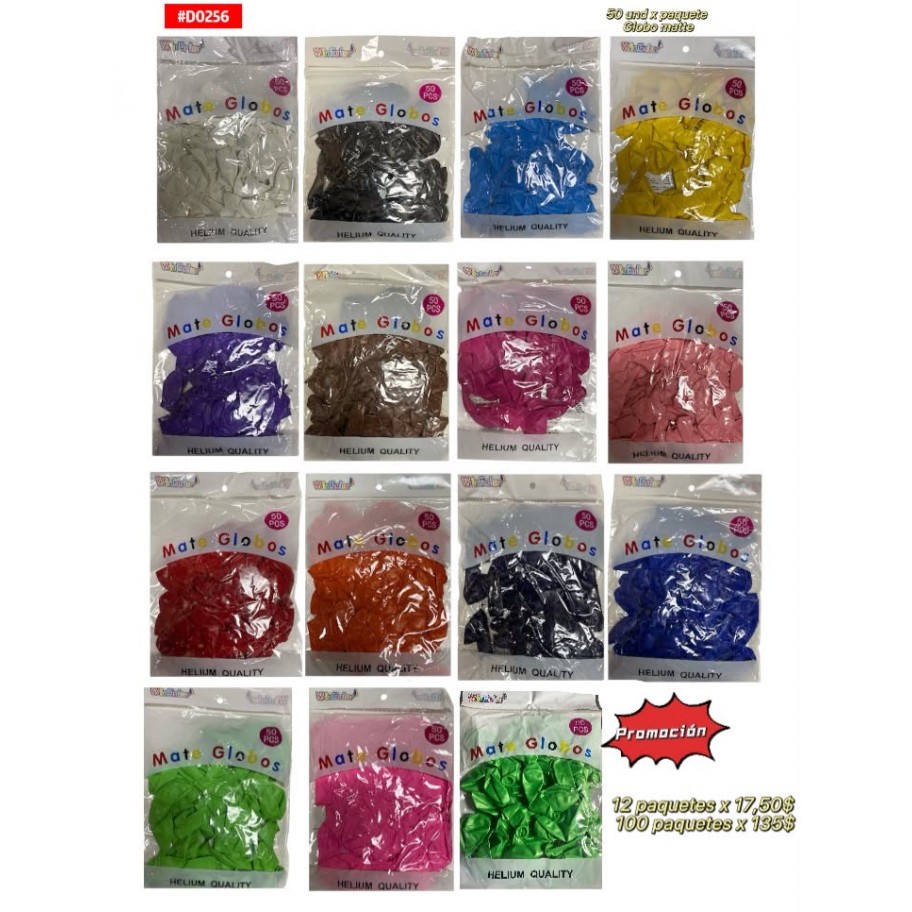 GLOBOS LATEX 50uds x12pqs #D0256 PROMO