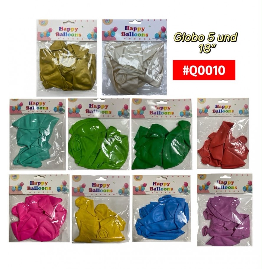 GLOBO MATTE 18" 5uds #Q0010