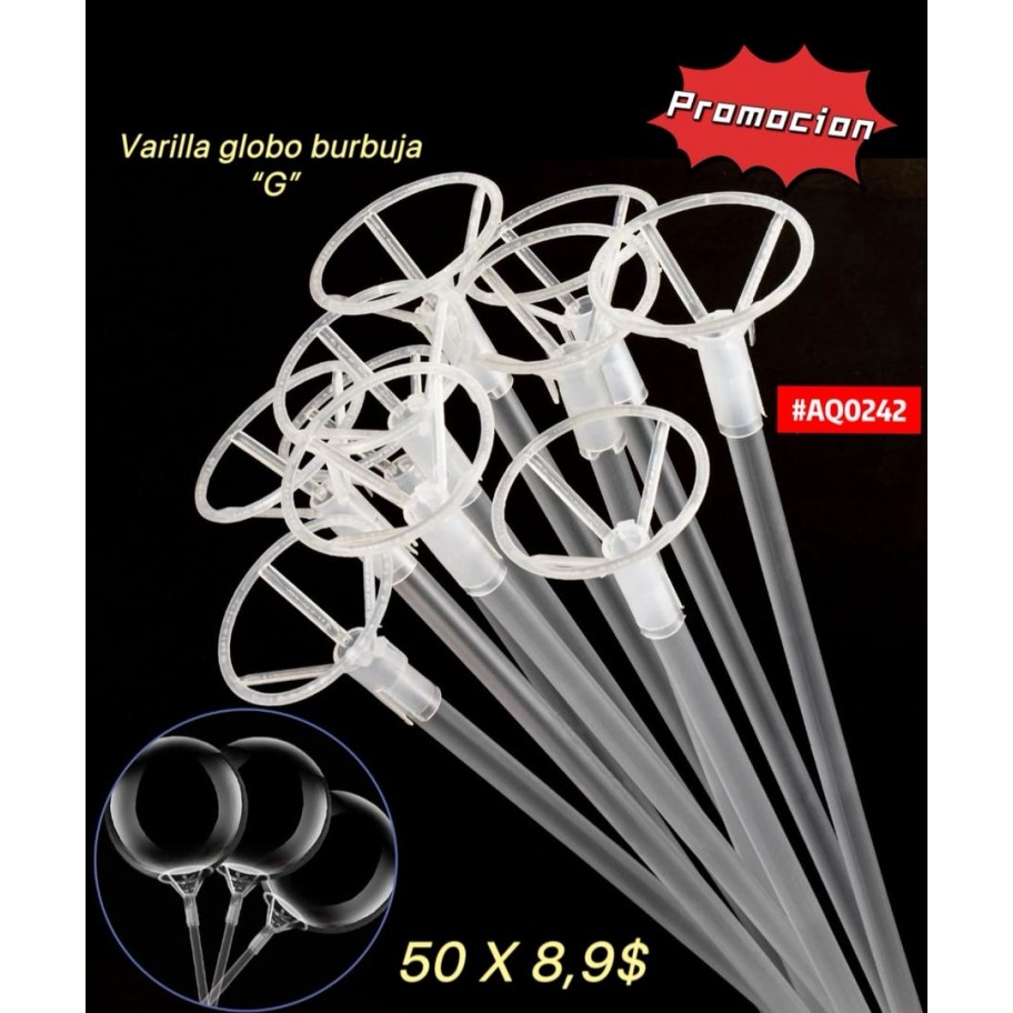 VARILLA PARA GLOBO BURBUJA *50 #AQ0242 PROMO