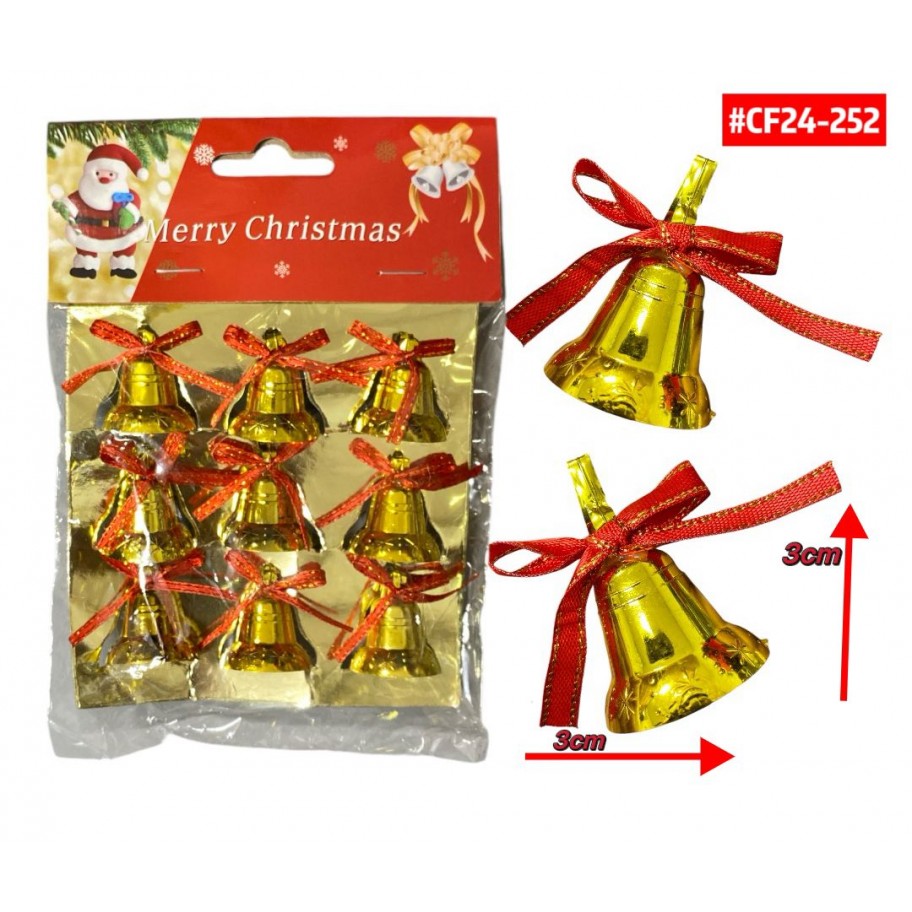 CAMPANA 3cm DE NAVIDAD 9pcs #CF24-252  P.U