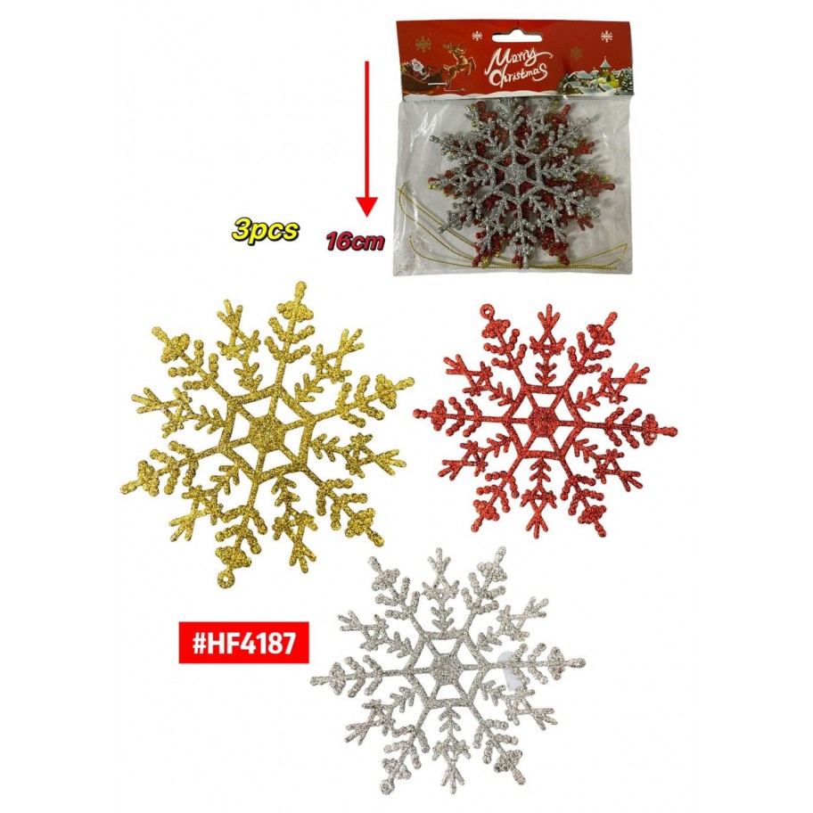 ADORNO COPO DE NIEVE 3pcs #HF4187  P.U