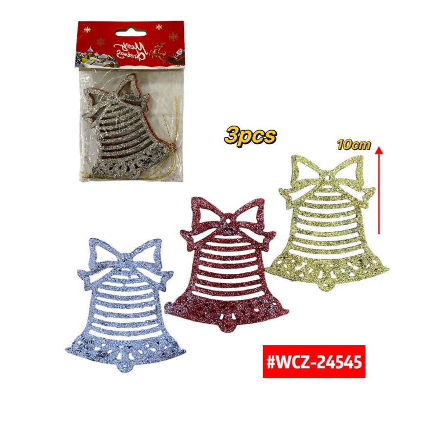 ADORNO CAMPANA 3pcs #WCZ-24545  P.U