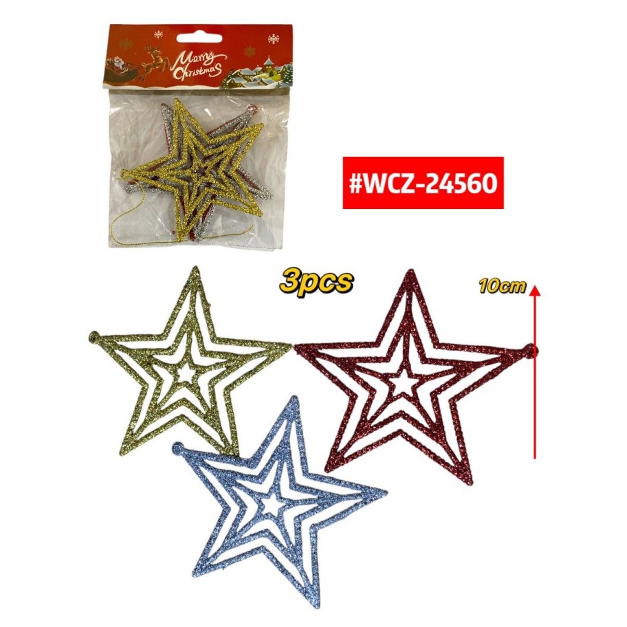 ADORNO ESTRELLA 3pcs #WCZ-24560  P.U