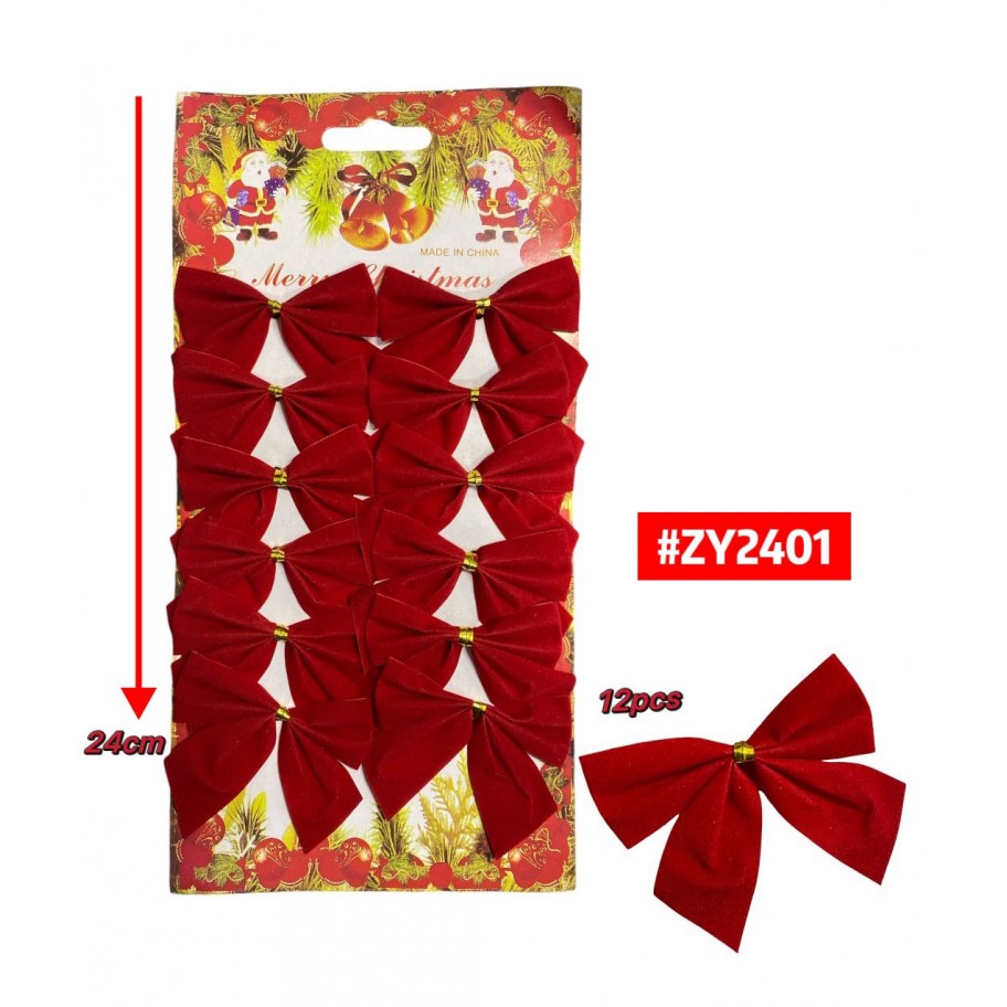 LAZOS TERCIOPELO ROJO *12 #ZY2401 P.U