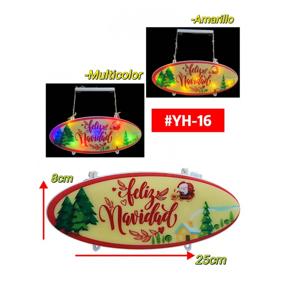 LETRERO DE NAVIDAD CON LUCES #YH-16 P.U