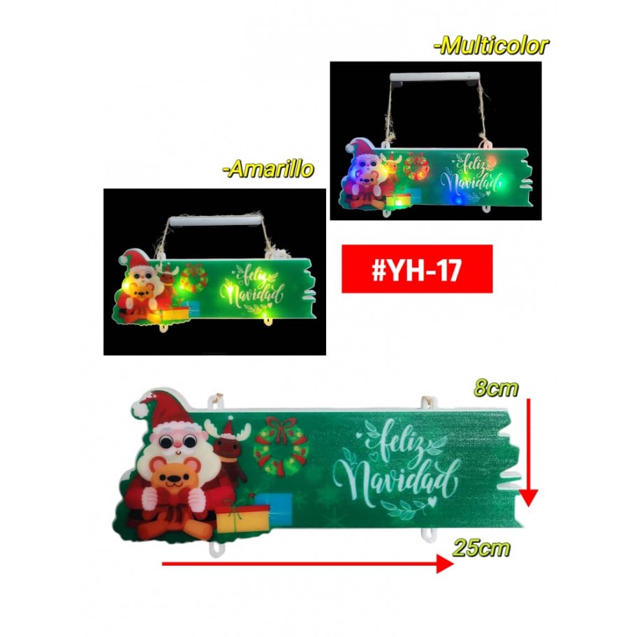 LETRERO DE NAVIDAD CON LUCES #YH-17 P.U