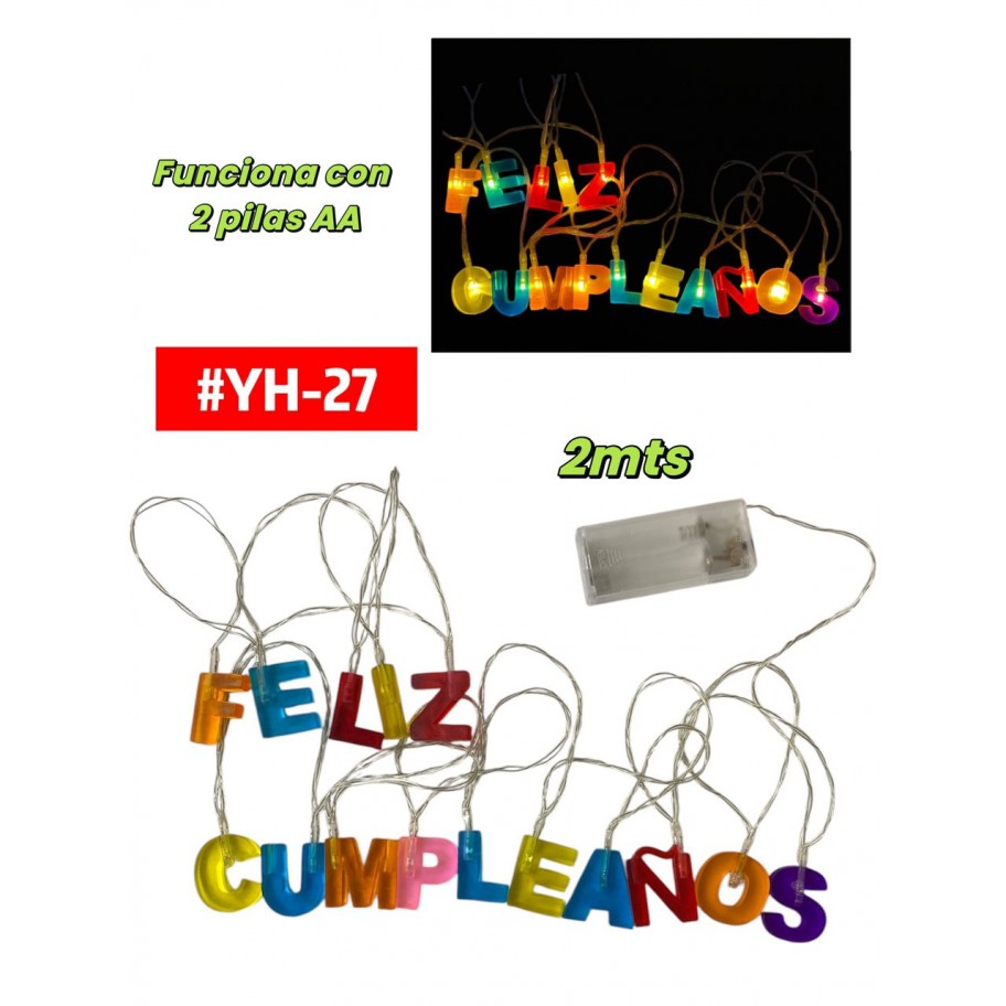 LUCES FELIZ CUMPLEAÑOS #YH-27 P.U
