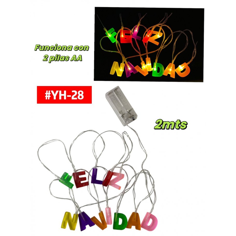 LUCES FELIZ NAVIDAD #YH-28 P.U