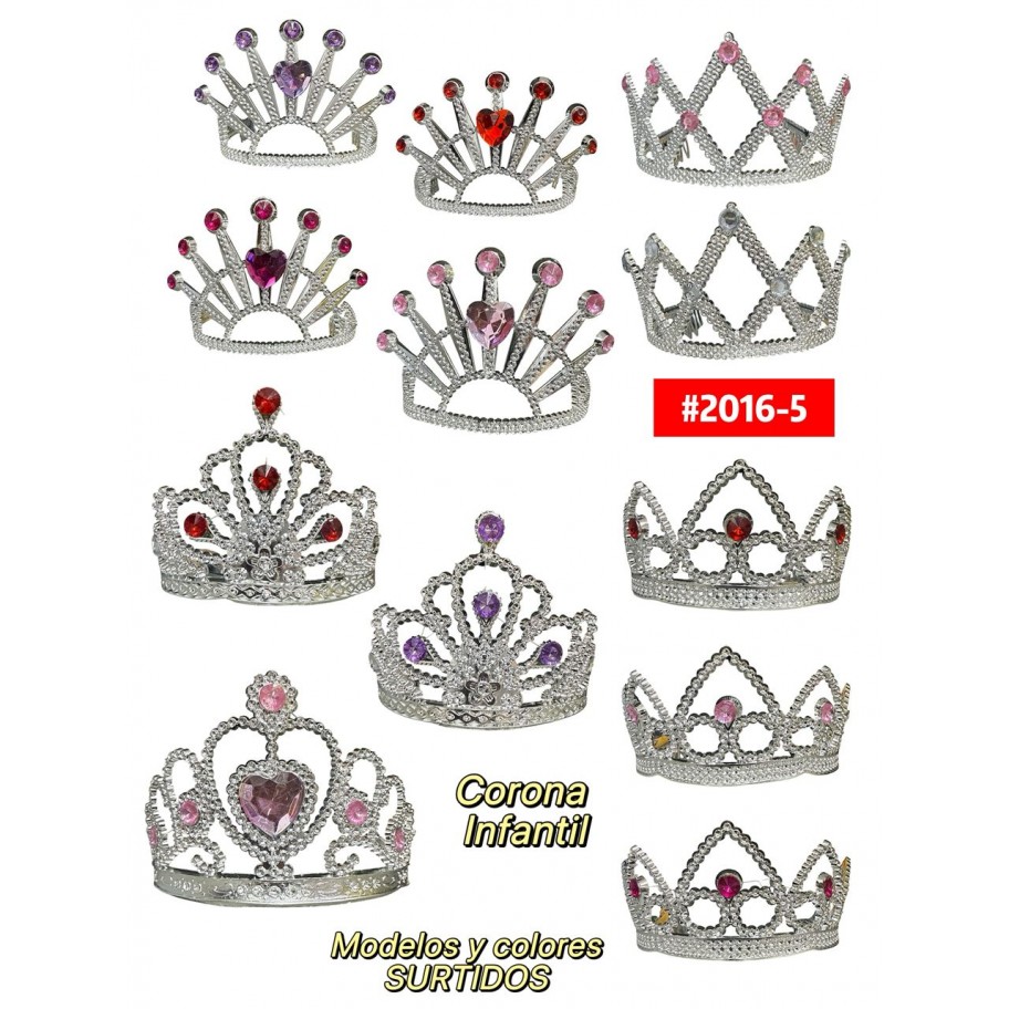 CORONA CON PIEDRAS UNICOLOR #2016-5