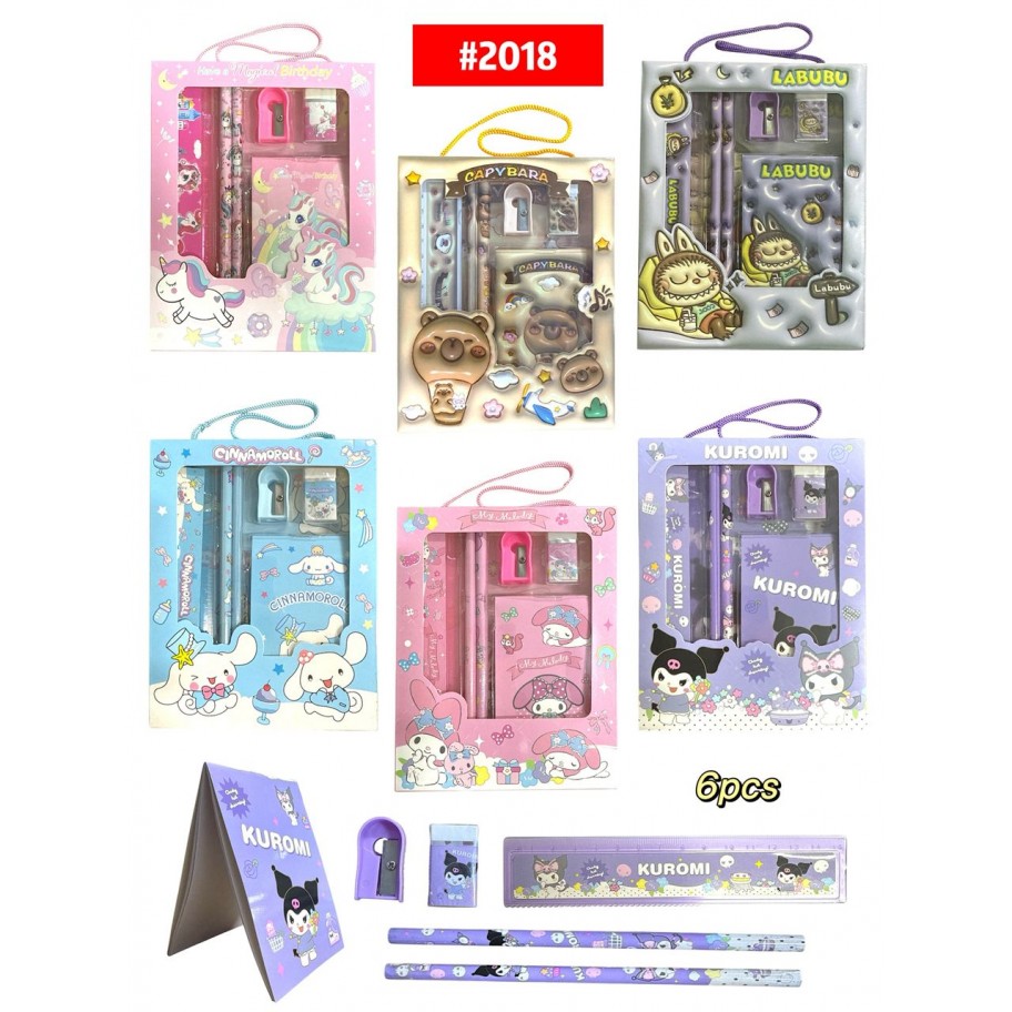 KIT ESCOLAR SANRIO LABUBU CAPYBARA 6pcs #2018