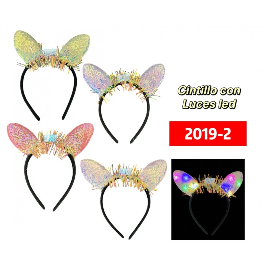 CINTILLO CONEJO CON LUCES LED #2019-2  P.U