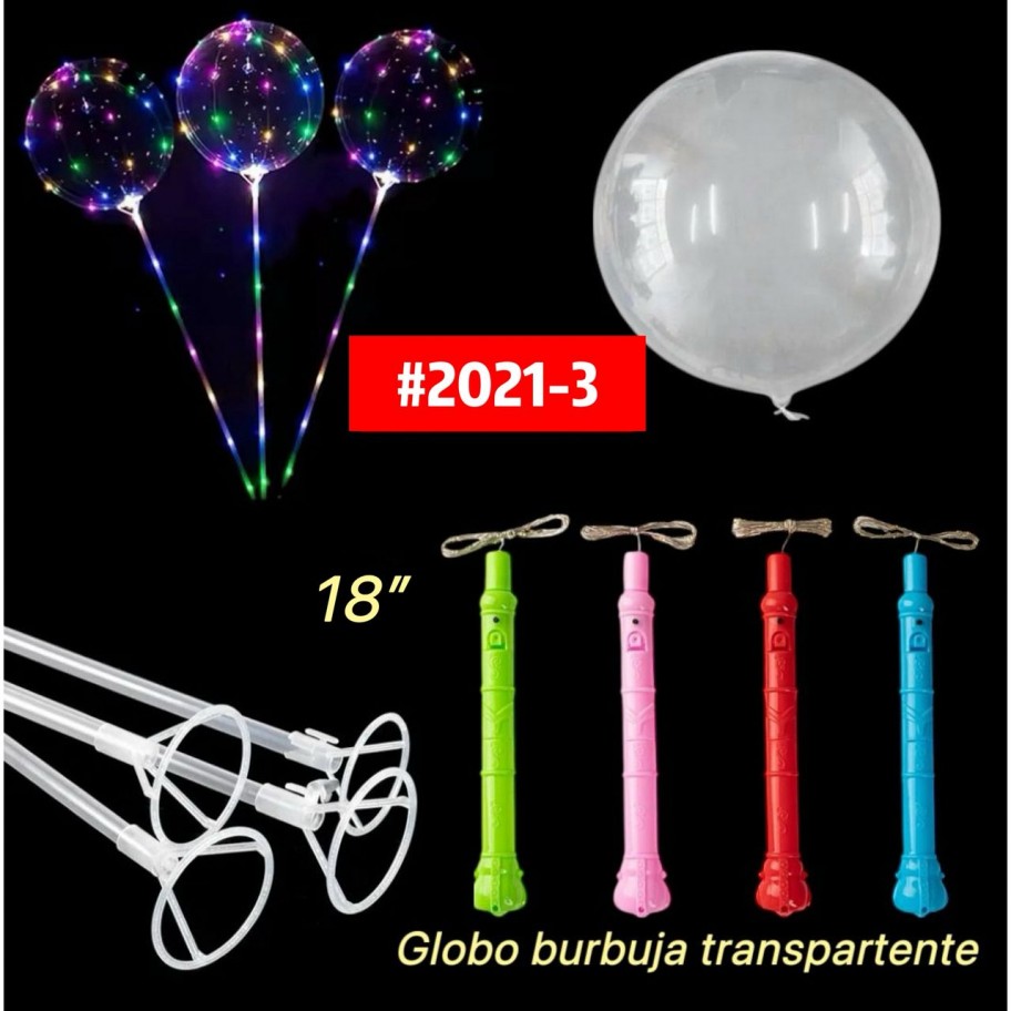 GLOBOS BURBUJA CON LUCES LED  18" #2021-3