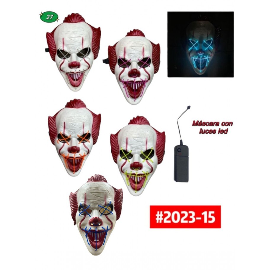 MASCARA CON LUCES LED PENNYWISE #2023-15
