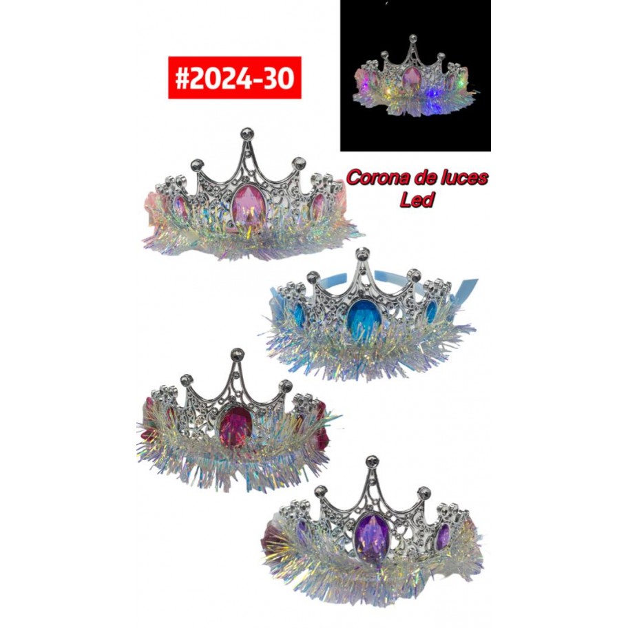 CORONA 3 PUNTAS CON LUCES LED #2024-30 P.U