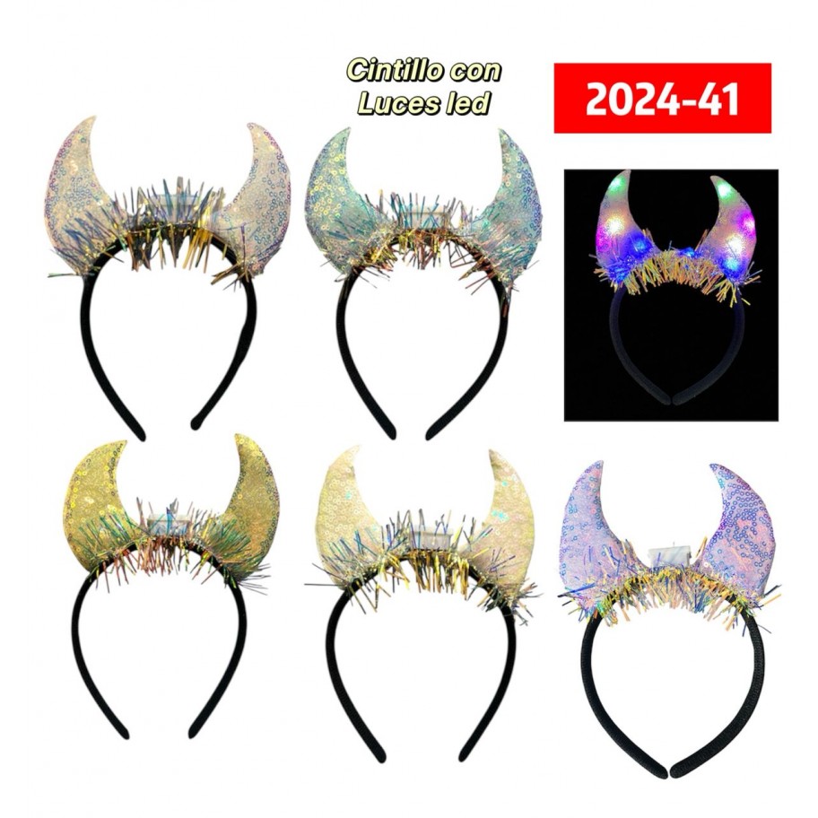 CINTILLO DIABLA CON LUCES LED #2024-41 P.U