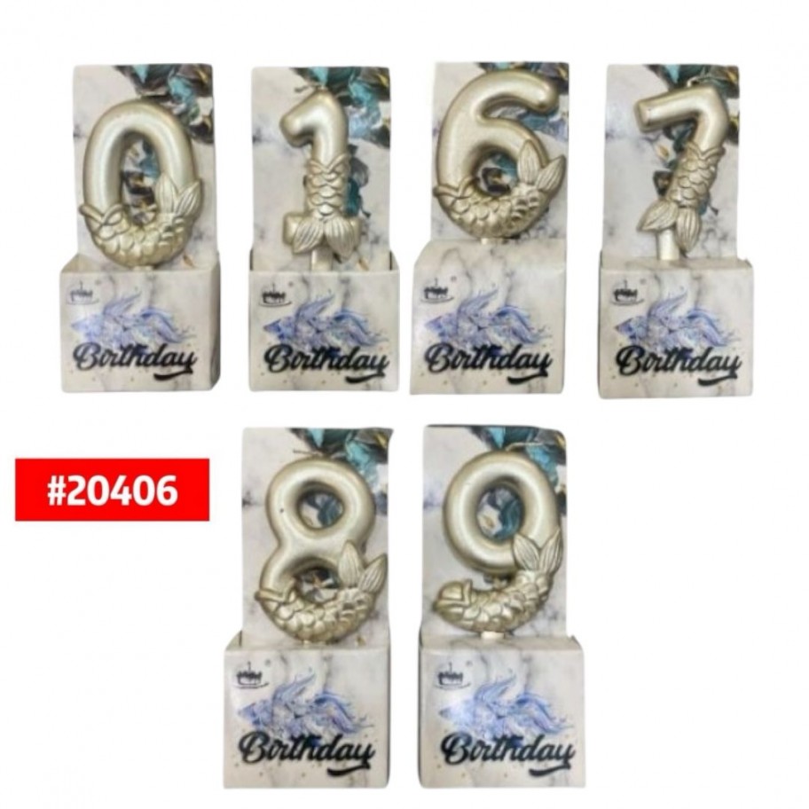 VELA NUMERO COLA DE SIRENA #20406 P.U