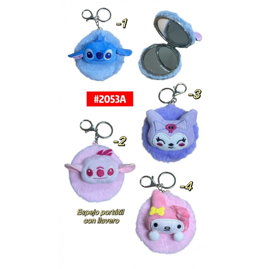 ESPEJO CON LLAVERO KUROMI/MELODY/STITCH #2053A PROMO