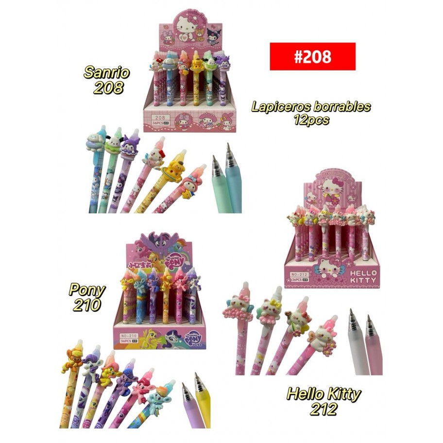 LAPICERO BORRABLE INFANTIL 12uds #208