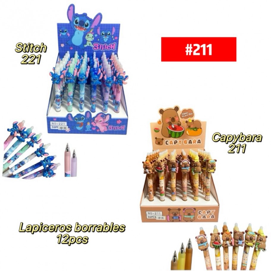 LAPICERO BORRABLE INFANTIL 12uds #211