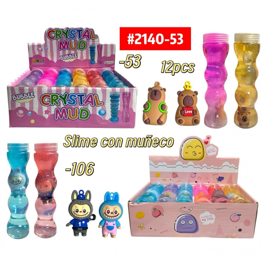 SLIME ESPIRAL MUÑECO CAPYBARA/LABUBU *12 #2140-53
