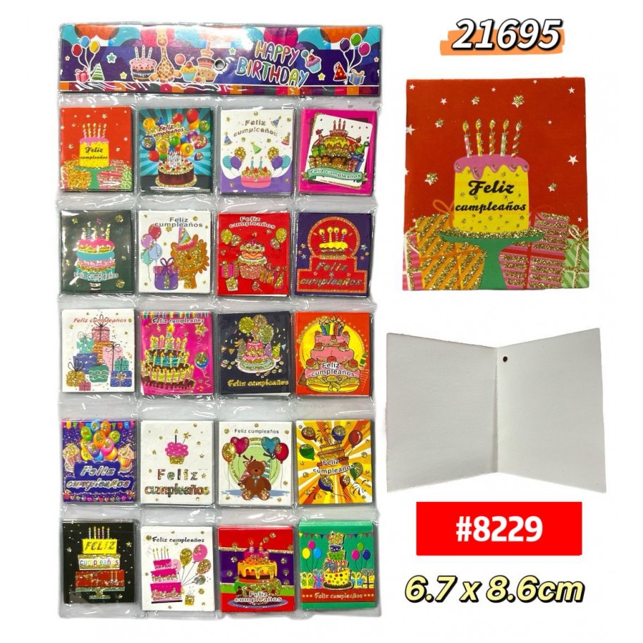 TARJETAS DE REGALO CUMPLEAÑOS 120uds #8229