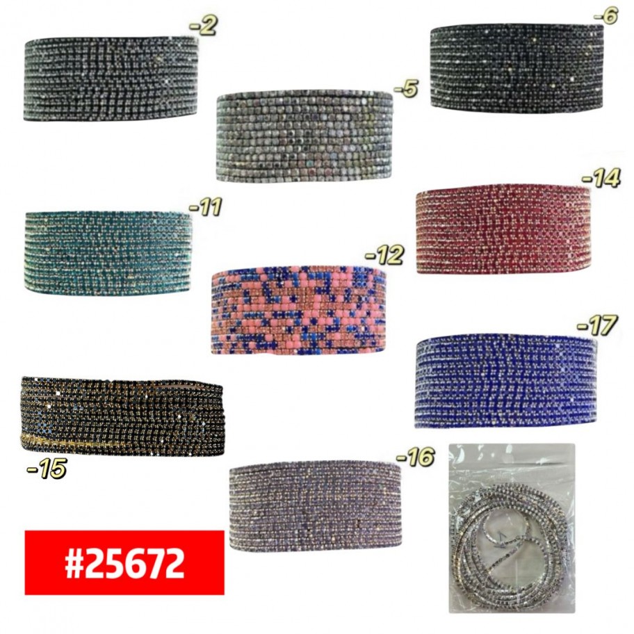 PULSERAS BRILLANTES 12pcs #25672 P.U