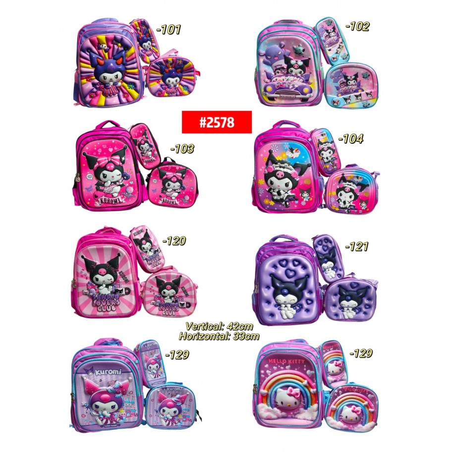 MORRAL INFANTIL 3in1 KUROMI/MELODY #2578 P.U