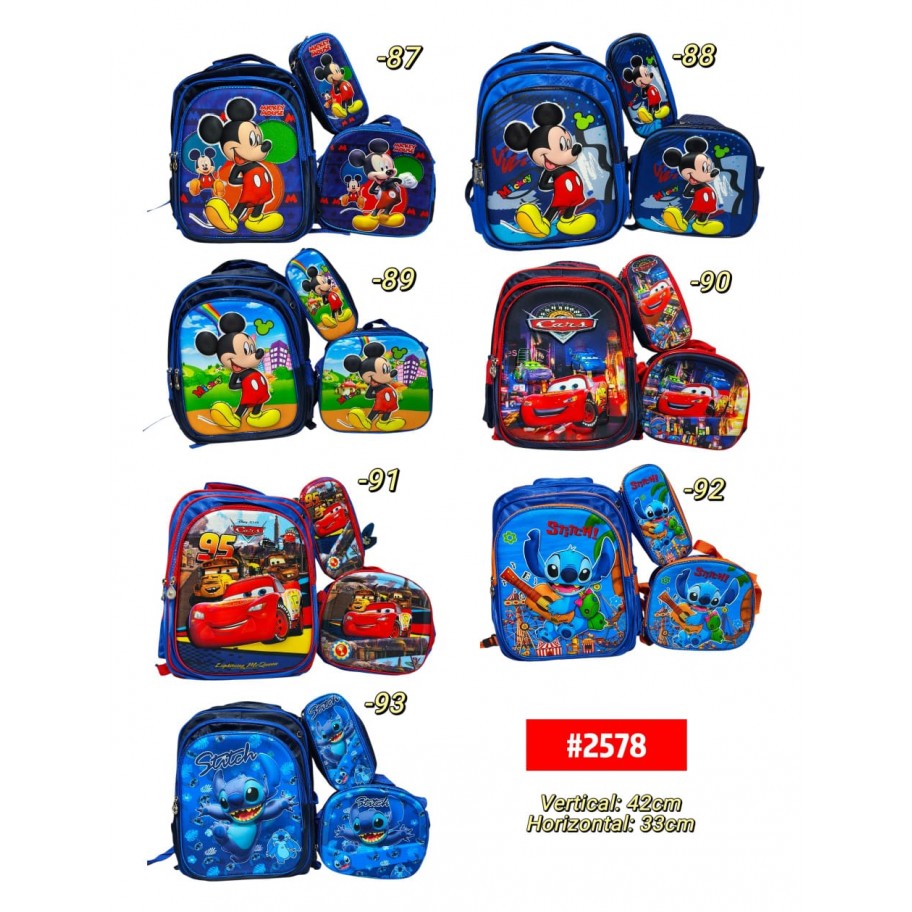 MORRAL INFANTIL 3in1 MICKEY/CARS/STITCH #2578 P.U