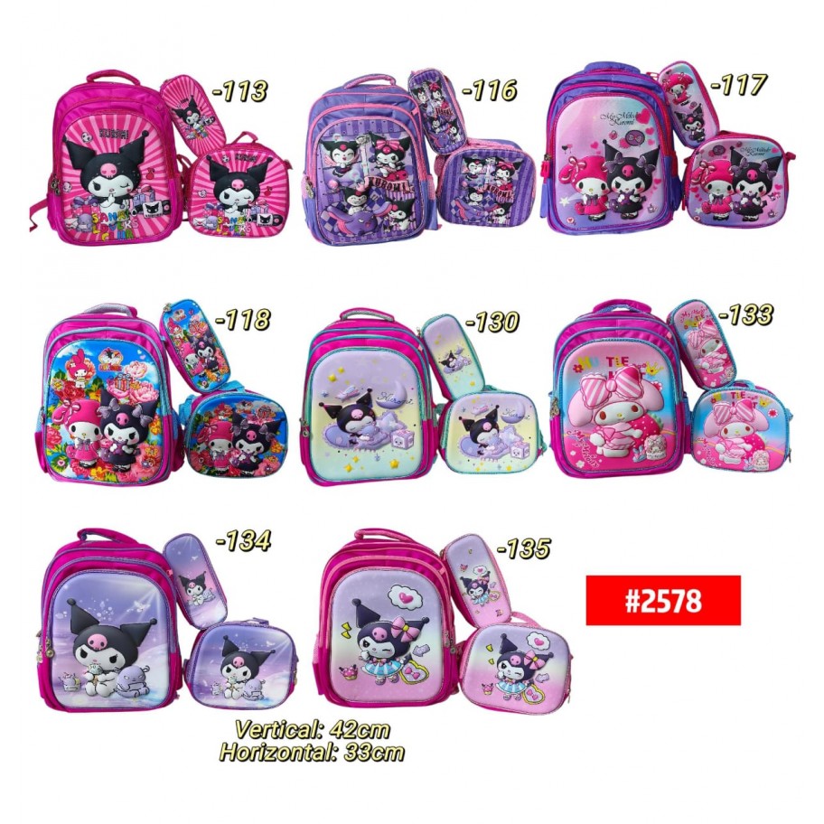 MORRAL INFANTIL 3in1 KUROMI/MELODY #2578 P.U