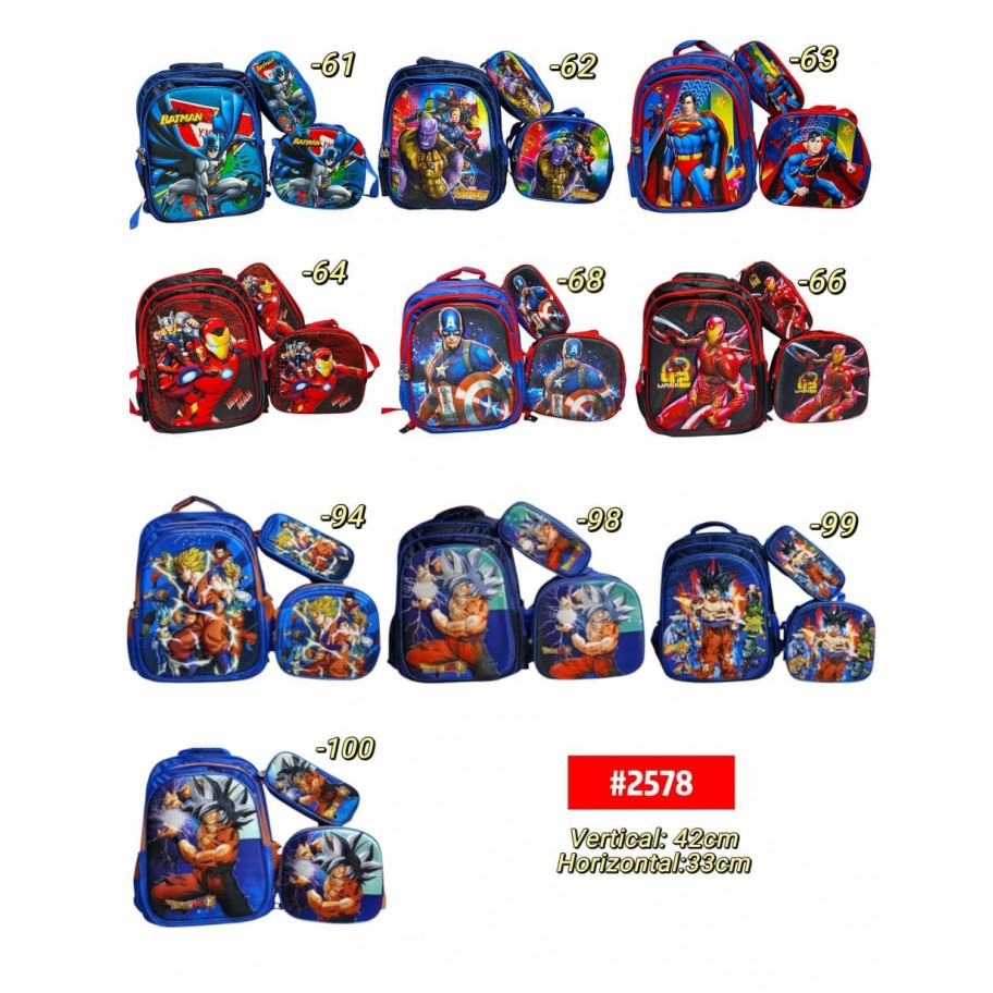 MORRAL INFANTIL 3in1 AVENGERS/DRAGON BALL #2578 P.U