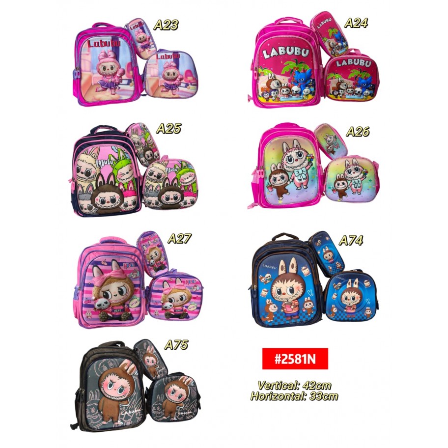 MORRAL INFANTIL 3in1 LABUBU #2581N P.U