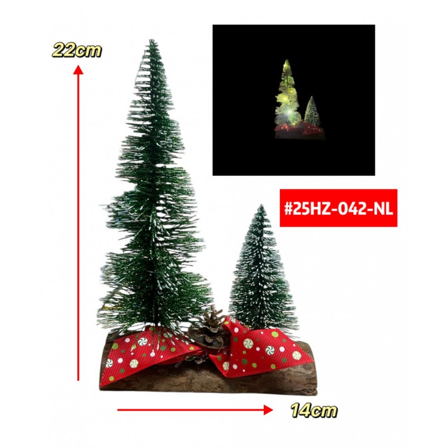 ARBOLITO DOBLE CON LUCES 22cm #25HZ-042-NL