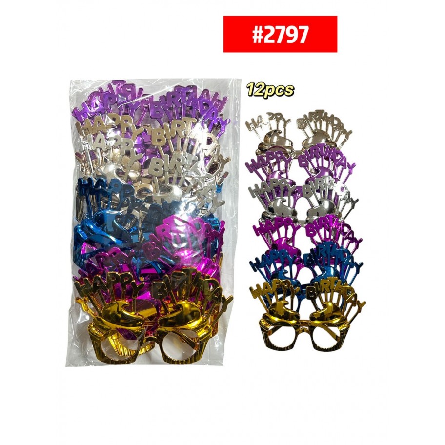 LENTES NEON HAPPY BIRTHDAY 12uds #2797
