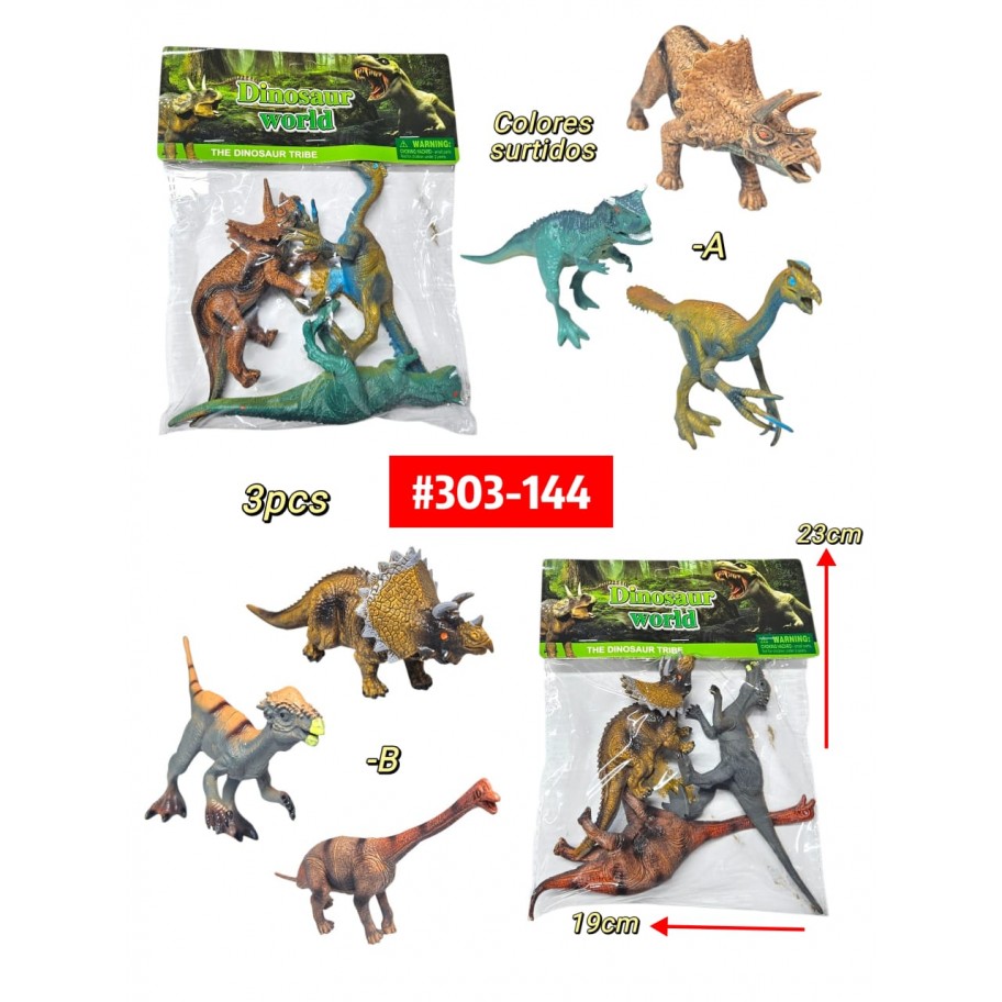 DINOSAURIO 3pcs #303-144