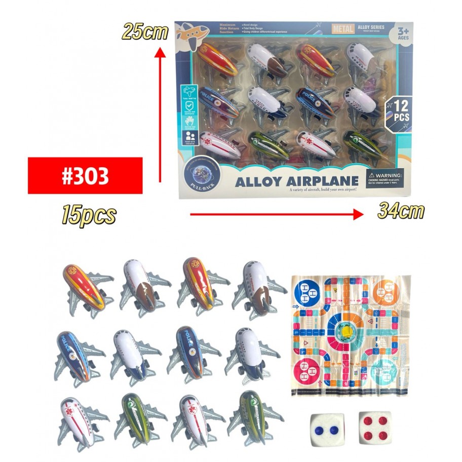 SET DE AVIONES CON PISTA 15pcs #303 P.U