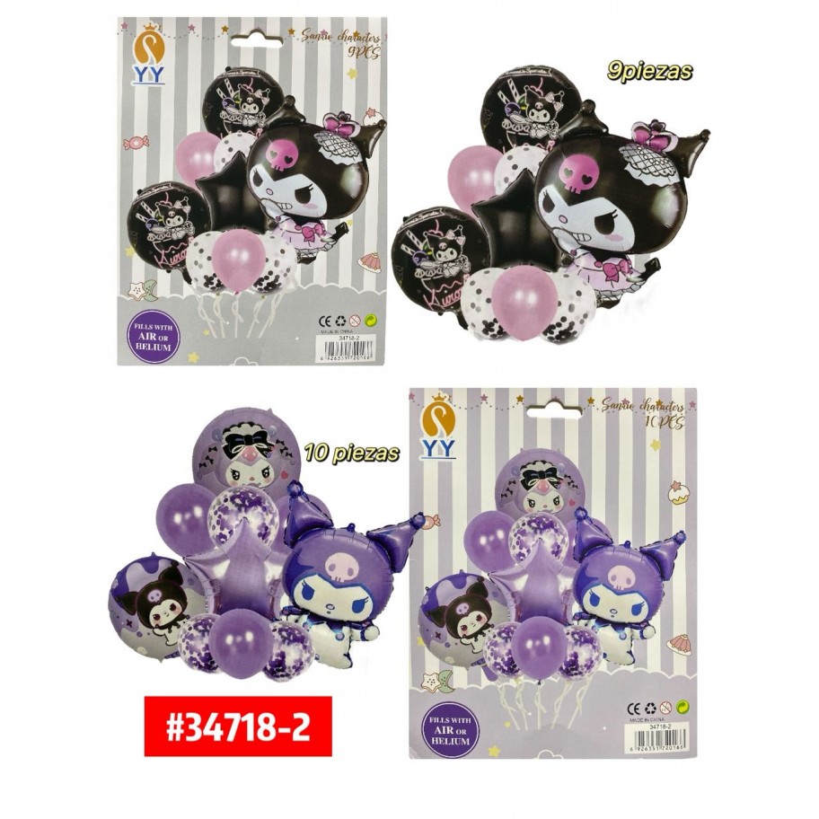SET DE GLOBOS SANRIO 10pcs #34718-2