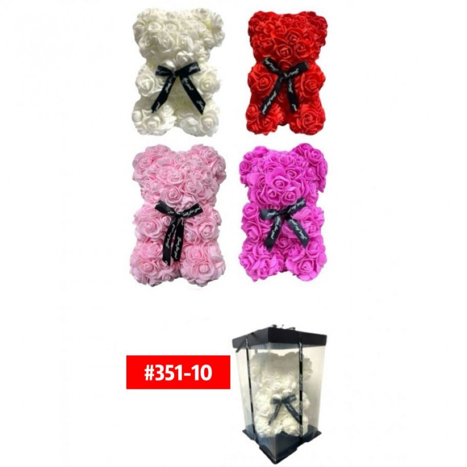 OSO HECHO CON ROSAS DE FOAMI 25cm #351-10