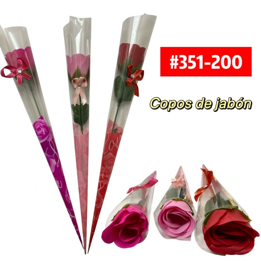 ROSAS CON PETALOS DE JABON #351-200 P.U