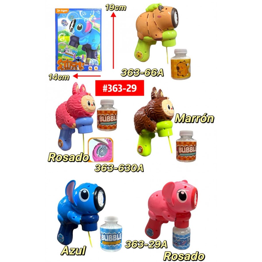 PISTOLA DE BURBUJAS BUBBLE GUN #363-29