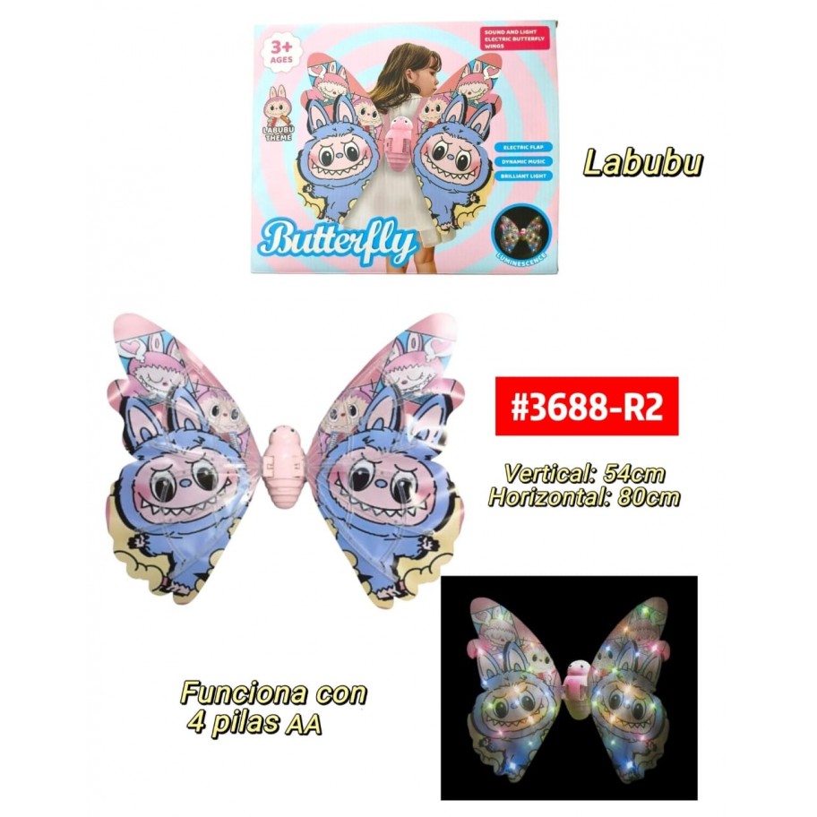 ALAS DE MARIPOSA CON LUCES LED LABUBU #3688-R2 PROMO
