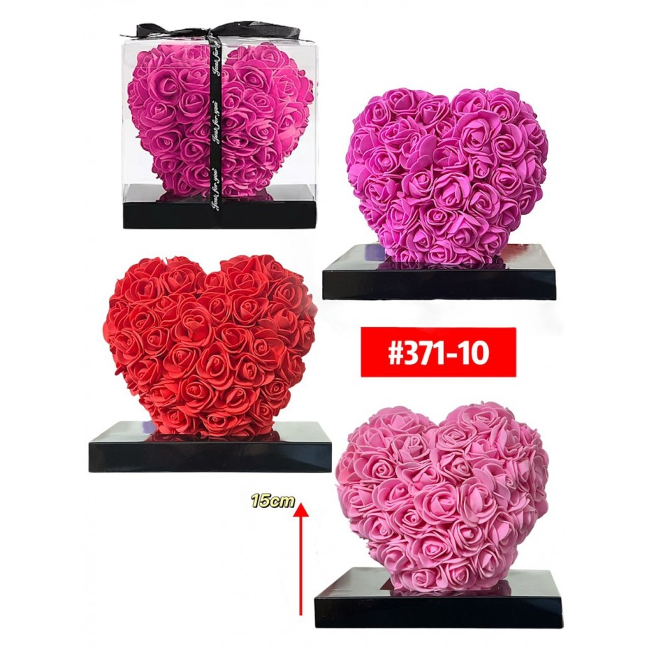 CORAZON HECHO CON ROSAS DE FOAMI "P" #371-10