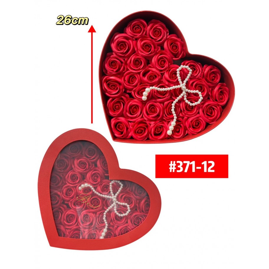CORAZON CON ROSAS PETALOS DE JABON #371-12 P.U