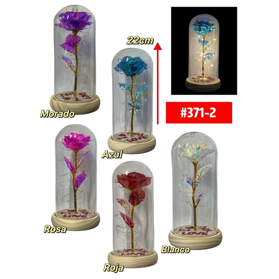 ROSA ENCAPSULADA I LOVE YOU CON LUCES LED #371-2 P.U