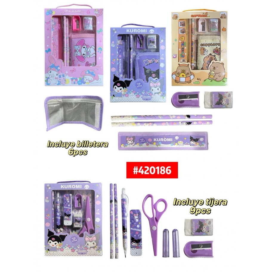 KIT ESCOLAR CON BILLETERA 6-9pcs #420186