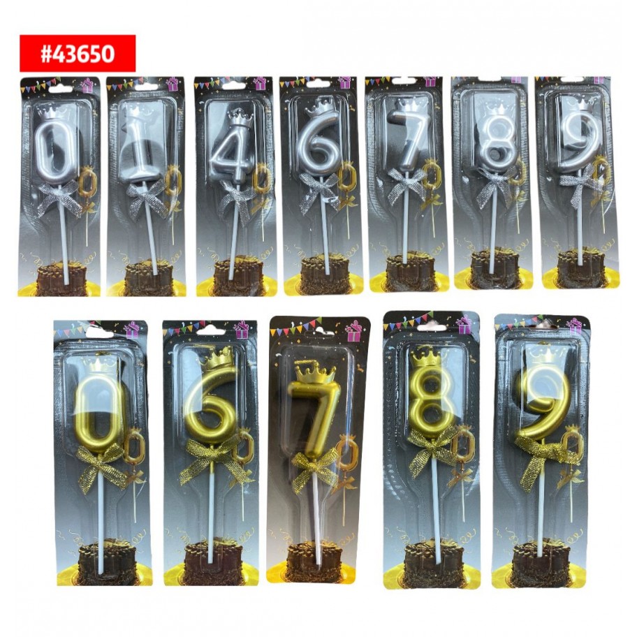 VELA NUMERO CORONA CON LAZO  #43650