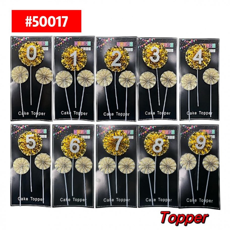 TOPPER NUMERO EXPLOSION DORADA #50017